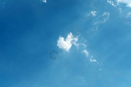 蓝色天空与云在小心图片