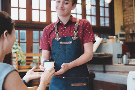 小企业和所有者的经营理念咖啡馆服务客图片