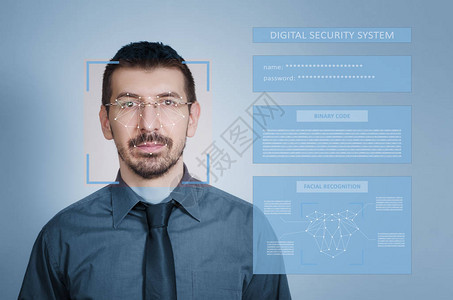 用于身份保护和人脸识别的数字安全系统数字图片