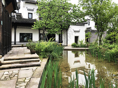 园林古老村庄的传统建筑东方庭院浙江省杭图片