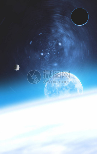 星球在太空色彩主题图片