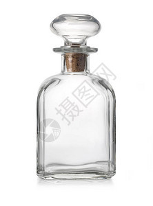 旧式玻璃瓶装有软木阻塞器白色与图片