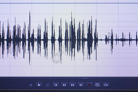 音频波演播室编辑计算机程序屏幕显示屏幕上的声音图片