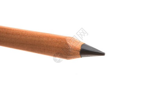 孤立在白色背景上的简单木制铅笔图片
