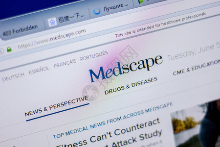 MedScape网站主页图片