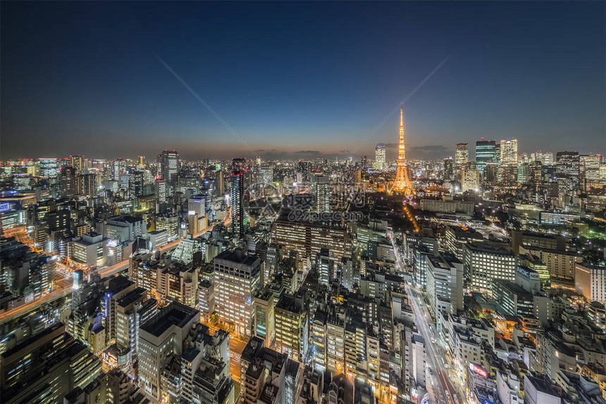 东京城市夜景与东京塔高清图片下载-正版图片505288212-摄图网