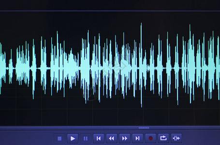 音频波演播室编辑计算机程序屏幕显示屏幕上的声音图片