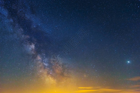夜星空与银河背景图片