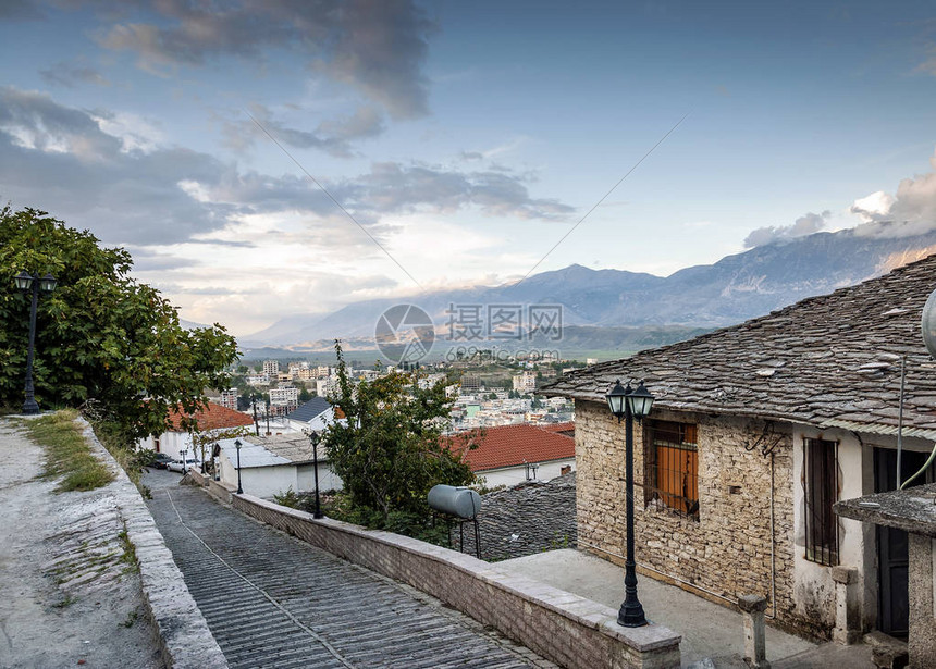 阿尔巴尼亚南部gjirokastragjirokaster老城的景色图片