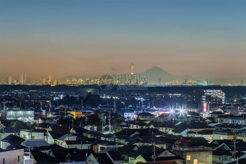 东京市中心建筑区与东京天树和藤高清图片下载-正版图片505305051-摄图网