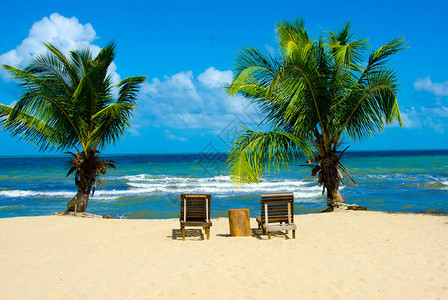 霍普金斯的天堂海滩伯利兹热带加勒比海岸图片