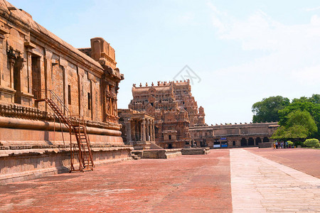 Gopuram入口Brihadisvara寺庙建筑群Tanjore泰米尔纳图片