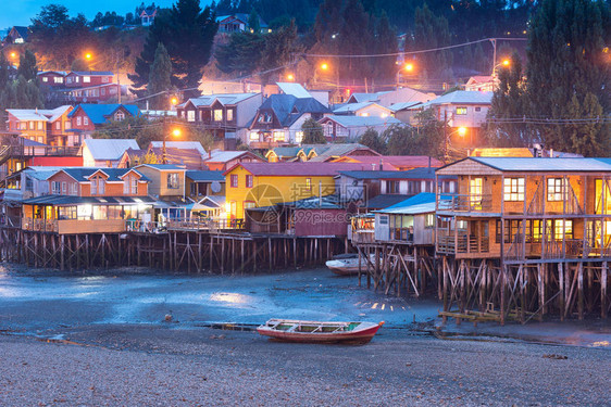 在智利南部Chiloe岛的Castro市中图片
