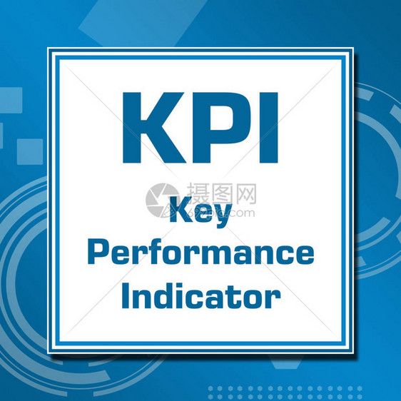 KPI以蓝色背景书写的主要图片