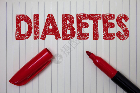 文字书写文本糖尿病与血液中高水平葡萄糖相关的慢病的商业概念笔记本纸背景开放标记想法图片