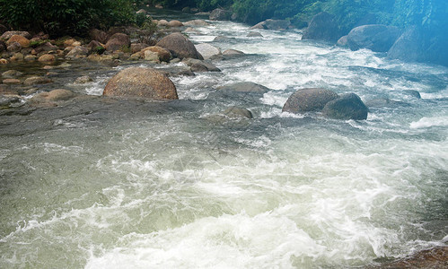 山区河流岩石背景自然景观图片