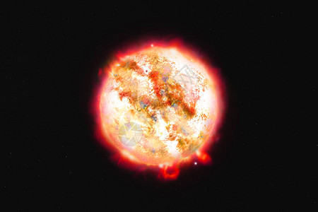 暗空间中太阳的日冕辐射和日珥图片