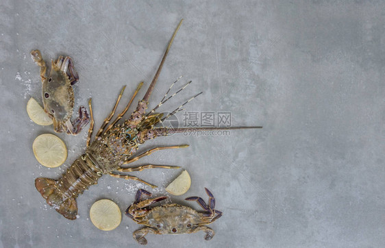 含有甲壳动物的食品框架本底龙虾螃图片