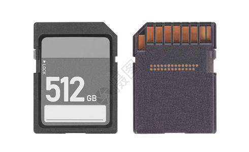 SD白色背景孤立的SD记忆卡512Gi背景图片