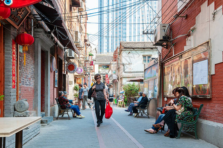 天子方或天子方是旧上海狭窄的小巷图片