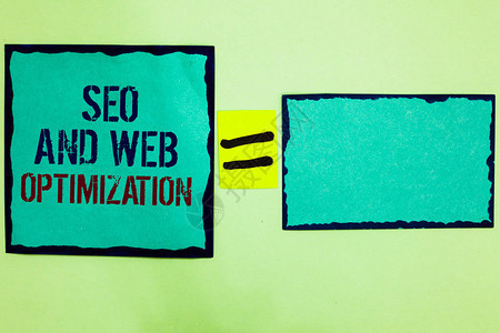 Seo和Web优化的手写文本概念意思是搜索引擎关键词营销战略图片