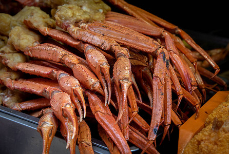 波斯顿龙虾美味煮熟健康螃蟹准备在亚洲食背景