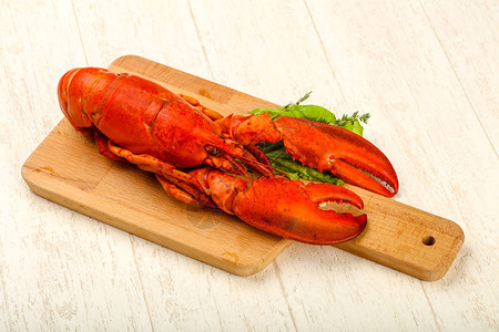 美味的烹饪煮熟的龙虾做背景图片