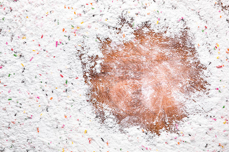 蛋糕面粉在木板上工作室拍摄背景食物概念图片