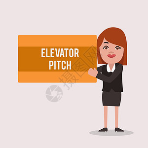 手写文本电梯Pitch概念意味着一个有说服力的销售口号关于这个产图片