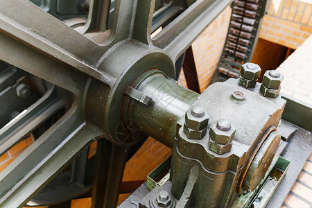 水电站车轮设备特写作为工业背景图片
