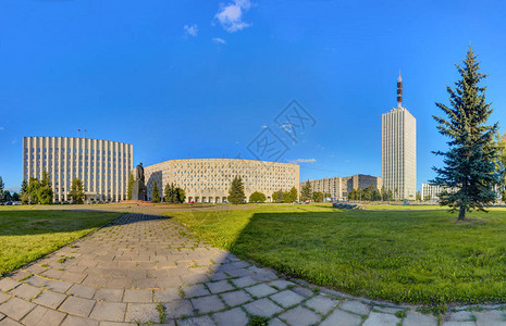 阿尔汉格尔斯克列宁广场列宁纪念碑和摩天大楼和阿尔汉格尔斯克地区议会代表阿尔汉格尔图片