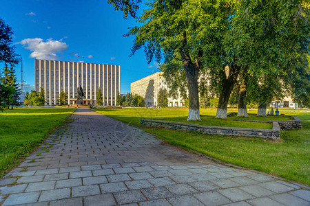 列宁纪念碑和阿尔汉盖尔斯克地区议员代表大会的L图片