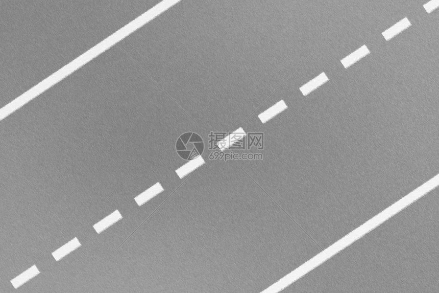 金属平台上交通白线标记的顶端视图图片