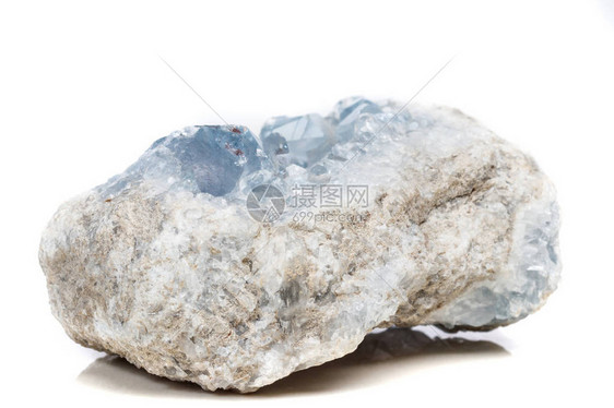 原种的巨矿岩石西莱斯汀白色背景图片