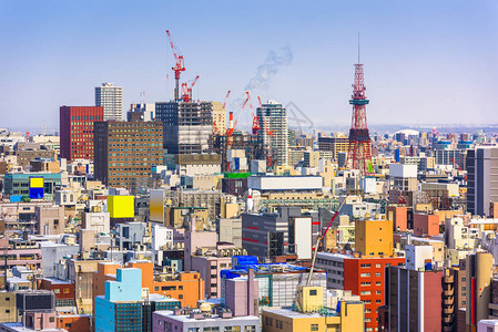 日本札幌市中心城市天际线图片