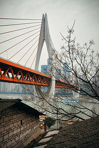在重庆与旧屋及城市建筑的桥梁图片