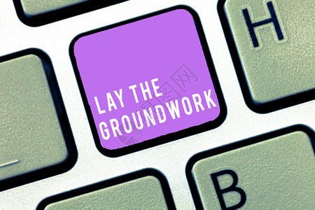 文本符号显示LayTheGroundwork概念照片为基本知识或基金图片