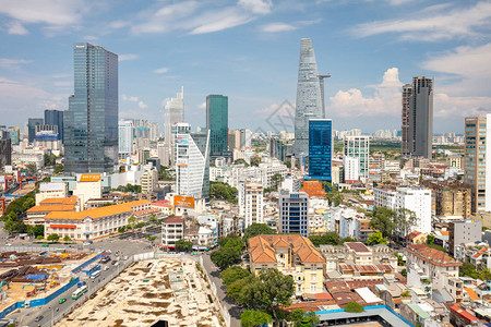 胡志明市又称越南西贡大面积建筑和地铁系统新建设的无处不图片