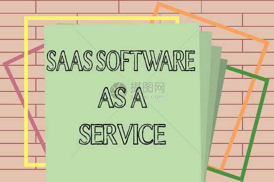 手写文字撰写Saas软件作为服务概念意指在互联网上使用基于云的App基于图片