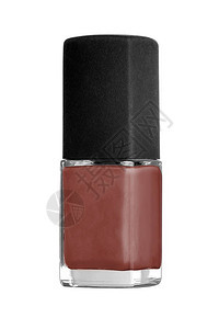 棕色指甲油玻璃瓶修指甲和修脚隔离在白色背景装饰化妆品图片