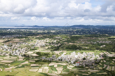 台湾海峡在福建省福州平坦岛俯瞰背景