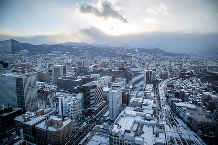 札幌市冬天旅游目的地高清图片