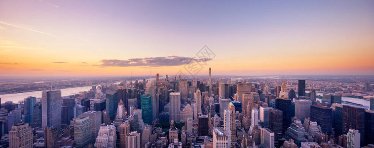 纽约现代城市鸟瞰城市景观图片