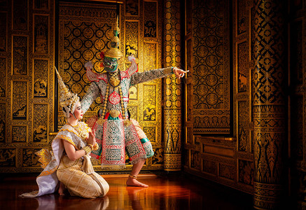 艺术文化泰国在文学罗摩衍那蒙面孔舞图片