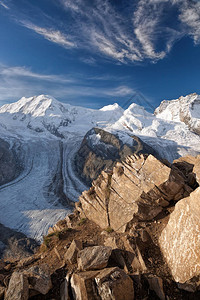 瑞士海拔高山冰川与蓝色天空相对瑞士图片