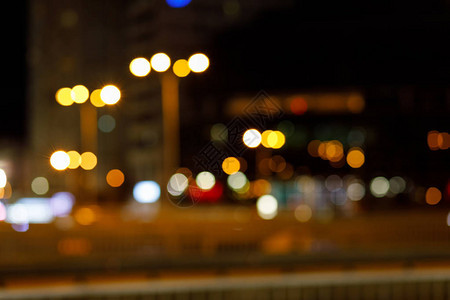 夜城街道模糊的背景灯火通明图片