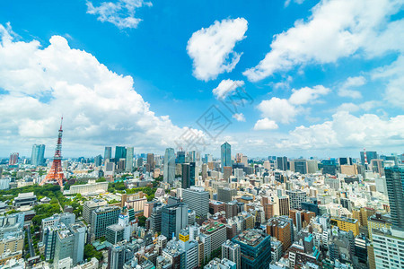 日本东京的月岛天际线高清图片下载-正版图片504769211-摄图网