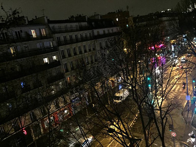 夜晚的巴黎城市景观图片