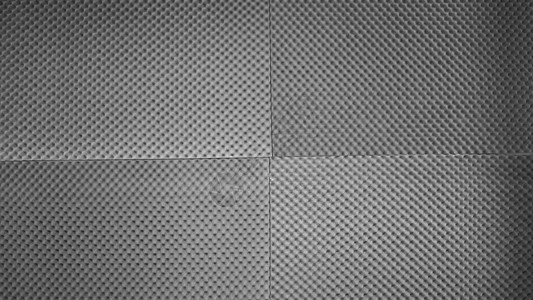 录音室墙壁上的隔音填充声软泡沫灰色双层厚板层图片