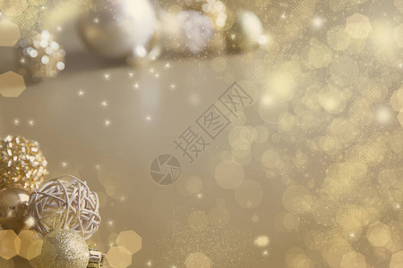 冬季背景圣诞舞会金色背景圣诞节装饰品图片